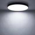LAMPAMI - plafon sufitowy 60 cm IP54 ledowy czarny, lampa led na sufit, plafon ledowy sufitowy, oświetlenie do kuchni sufitowe, oświetlenie led zewnętrzne domu, lampa ledowa do garażu, oświetlenie do łazienki - plafon sufitowy VELIS BLACK