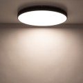 LAMPAMI - plafon sufitowy 60 cm IP54 ledowy czarny, lampa led na sufit, plafon ledowy sufitowy, oświetlenie do kuchni sufitowe, oświetlenie led zewnętrzne domu, lampa ledowa do garażu, oświetlenie do łazienki - plafon sufitowy VELIS BLACK