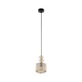 LAMPAMI - lampa wisząca do sypialni, lampa wisząca nad stół w jadalni, przytulna lampa do sypialni, modna lampa do salonu, lampa kula szklana bursztynowa ryflowana SOPHIA COGNAC
