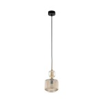 Lampa wisząca do sypialni, salonu, jadalni szkło ryflowane 150 cm 1xE14 SOPHIA COGNAC