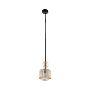 Lampa wisząca do sypialni, salonu, jadalni szkło ryflowane 150 cm 1xE14 SOPHIA COGNAC