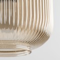 LAMPAMI - lampa wisząca do sypialni, lampa wisząca nad stół w jadalni, przytulna lampa do sypialni, modna lampa do salonu, lampa kula szklana bursztynowa ryflowana SOPHIA COGNAC