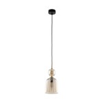 Lampa dekoracyjna wisząca szkło ryflowane 150 cm 1xE14 SOPHIA COGNAC
