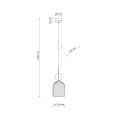 LAMPAMI - lampa dekoracyjna wisząca SOPHIA COGNAC szkic