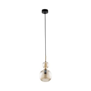 Lampa wisząca do sypialni, salonu, jadalni szklana kula ryflowana 150 cm 1xE14 SOPHIA COGNAC 
