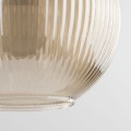 LAMPAMI - lampa wisząca do sypialni, lampa szklana kula ryflowana, lampa wisząca kula szklana, przytulna lampa do sypialni, modna lampa do salonu, lampa nad stołem w jadalni SOPHIA COGNAC