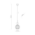 LAMPAMI - lampa wisząca kula szklana SOPHIA COGNAC szkic