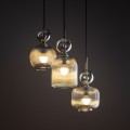 LAMPAMI - lampa sufitowa wisząca 3 punktowa, lampa do salonu, przytulna lampa do sypialni nad łóżkiem, lampa wisząca nad stół do jadalni, lampa do pokoju gościnnego, czarna lampa wisząca SOPHIA COGNAC