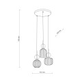 LAMPAMI - lampa sufitowa wisząca 3 punktowa SOPHIA COGNAC szkic