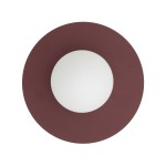 Kinkiet ścienny okrągły płaski klosz biała kula 1xG9 SATURN M burgund
