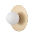 LAMPAMI - kinkiet ścienny szczotkowane złoto, klosz biała kula, kinkiet ścienny do salonu, lampa na korytarz, kinkiet dekoracyjny nowoczesny, kinkiet kula SATURN M NOWODVORSKI