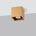 LAMPAMI - złota lampa sufitowa punktowa, plafon sufitowy kwadratowy, lampa sufitowa minimalistyczna, lampa sufitowa pojedyncza, lampa do kuchni, lampa do korytarza, lampa punktowa sufitowa QUAD