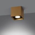 LAMPAMI - złota lampa sufitowa punktowa, plafon sufitowy kwadratowy, lampa sufitowa minimalistyczna, lampa sufitowa pojedyncza, lampa do kuchni, lampa do korytarza, lampa punktowa sufitowa QUAD