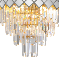 LAMPAMI - żyrandol do salonu z kryształkami srebrny, duży nowoczesny żyrandol do salonu przysufitowy, nowoczesny żyrandol glamour, lampa sufitowa CARISMA CHROME