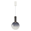 LAMPAMI - lampa wisząca czarna nowoczesna, szklana kula wisząca, lampa wisząca do sypialni przy łóżku, ładna lampa do salonu TORONTO