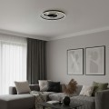 LAMPAMI - czarna lampa sufitowa do sypialni, lampa ledowa do salonu, plafon sufitowy, oświetlenie do kuchni sufitowe, nowoczesna lampa do przedpokoju, lampa sufitowa LORENZO BLACK