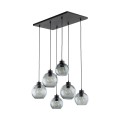 LAMPAMI - żyrandol do salonu czarny wiszący,  szklane kule, bardzo duża lampa wisząca, żyrandol do salonu loftowy, żyrandol do sypialni, żyrandol do jadalni nad stół CUBUS GRAPHITE 6