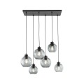 LAMPAMI - żyrandol do salonu czarny wiszący,  szklane kule, bardzo duża lampa wisząca, żyrandol do salonu loftowy, żyrandol do sypialni, żyrandol do jadalni nad stół CUBUS GRAPHITE 6