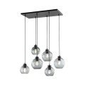 LAMPAMI - żyrandol do salonu czarny wiszący,  szklane kule, bardzo duża lampa wisząca, żyrandol do salonu loftowy, żyrandol do sypialni, żyrandol do jadalni nad stół CUBUS GRAPHITE 6