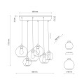 LAMPAMI - żyrandol do salonu czarny wiszący CUBUS GRAPHITE 6 szkic