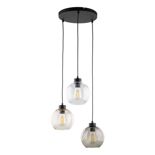 LAMPAMI - żyrandol kule do salonu, żyrandol do pokoju dziennego, żyrandol do sypialni, żyrandol do salonu, lampa wisząca czarna nowoczesna CUBUS
