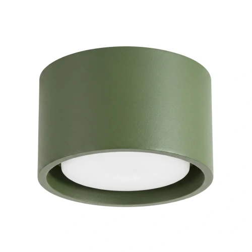 LAMPAMI - mały plafon sufitowy zielona oliwka, lampa sufitowa punktowa, oświetlenie do kuchni sufitowe, oświetlenie na przedpokoju, lampa do garderoby, lampa kolorowa sufitowa, mały plafon sufitowy okrągły MODO 1 zielona oliwka
