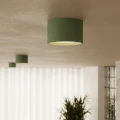 LAMPAMI - mały plafon sufitowy zielona oliwka, lampa sufitowa punktowa, oświetlenie do kuchni sufitowe, oświetlenie na przedpokoju, lampa do garderoby, lampa kolorowa sufitowa, mały plafon sufitowy okrągły MODO 1 zielona oliwka