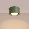 LAMPAMI - mały plafon sufitowy zielona oliwka, lampa sufitowa punktowa, oświetlenie do kuchni sufitowe, oświetlenie na przedpokoju, lampa do garderoby, lampa kolorowa sufitowa, mały plafon sufitowy okrągły MODO 1 zielona oliwka