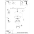 LAMPAMI - czarna lampa sufitowa pojedyncza MODO 1 czarny szkic