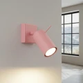 LAMPAMI - lampa kinkiet różowy regulowany spot, lampka ścienna dla dziewczynki, lampka do czytania w łóżku, oświetlenie nad łóżkiem, kinkiet ścienny, kinkiet różowy regulowany RING różowy