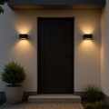 LAMPAMI - kinkiet led zewnętrzny czarny, lampa zewnętrzna, lampa natynkowa, czarny kinkiet led zewnętrzny ARIUS BLACK IP54