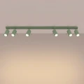 LAMPAMI - zielona lampa sufitowa na listwie,  plafon sufitowy szałwiowy, oświetlenie do kuchni sufitowe, lampa sufitowa do pokoju młodzieżowego, lampa na korytarz, lampa do salonu RING 6L szałwiowy sollux