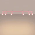 LAMPAMI - różowa lampa sufitowa na listwie,  plafon sufitowy nowoczesny, różowa lampa do pokoju dziecięcego, plafon RING 6L różowy sollux