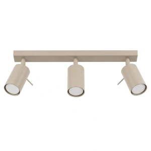 Beżowa lampa sufitowa do pokoju, kuchni, sypialni regulowana 3xGU10 plafon sufitowy RING 3L taupe