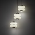 LAMPAMI - lampa do salonu ledowa potrójna, lampa wisząca nad stół w jadalni, lampa do jadalni, lampa do salonu, żyrandol ledowy nowoczesny potrójny LUNARI LED NOWODVORSKI
