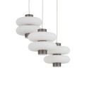 LAMPAMI - lampa do salonu ledowa potrójna, lampa wisząca nad stół w jadalni, lampa do jadalni, lampa do salonu, żyrandol ledowy nowoczesny potrójny LUNARI LED NOWODVORSKI