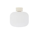Lampa sufitowa do sypialni, salonu, korytarza szkło ryflowane białe z beżowym 1xE27 AURORA