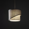 LAMPAMI - lampa sufitowa wisząca beżowa, żyrandol pojedynczy, lampa do sypialni nowoczesna, lampa wisząca nad stół w jadalni, ładna lampa do salonu ELBRUS LINEN 200