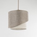 LAMPAMI - lampa sufitowa wisząca beżowa, żyrandol pojedynczy, lampa do sypialni nowoczesna, lampa wisząca nad stół w jadalni, ładna lampa do salonu ELBRUS LINEN 200