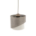 LAMPAMI - lampa sufitowa wisząca beżowa, żyrandol pojedynczy, lampa do sypialni nowoczesna, lampa wisząca nad stół w jadalni, ładna lampa do salonu ELBRUS LINEN 200