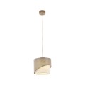 LAMPAMI - lampa sufitowa wisząca beżowa, żyrandol pojedynczy, lampa do sypialni nowoczesna, lampa wisząca nad stół w jadalni, ładna lampa do salonu ELBRUS LINEN 200
