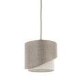 LAMPAMI - lampa sufitowa wisząca beżowa, żyrandol pojedynczy, lampa do sypialni nowoczesna, lampa wisząca nad stół w jadalni, ładna lampa do salonu ELBRUS LINEN 200