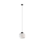 Lampa wisząca do wysokiego salonu 170 cm szkło ryflowane białe z szarym 1xE27 AURORA