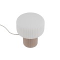 LAMPAMI - lampka nocna stojąca szkło ryflowane, lampka nocna do sypialni stojąca, lampka nocna beżowa TIKA NOWODVORSKI