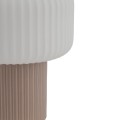 LAMPAMI - lampka nocna stojąca szkło ryflowane, lampka nocna do sypialni stojąca, lampka nocna beżowa TIKA NOWODVORSKI