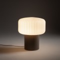 LAMPAMI - lampka nocna stojąca szkło ryflowane, lampa nocna stojąca, lampka nocna do sypialni stojąca, lampa do salonu na komodę, lampa modern classic, lampka stojąca TIKA NOWODVORSKI