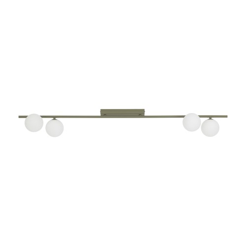 LAMPAMI - podłużna lampa sufitowa wielopunktowa, klosze białe kule, lampa przysufitowa, lampa kule, lampa na korytarz, lampa sufitowa do kuchni, lampa na przedpokój, lampa do salonu IMELO OLIVE