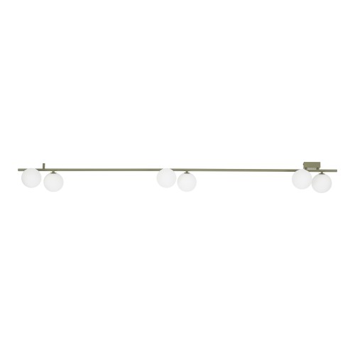 LAMPAMI - podłużna lampa sufitowa wielopunktowa, lampa kule białe, lampa sufitowa natynkowa, lampa do salonu, lampa do kuchni, lampa do sypialni IMELO OLIVE
