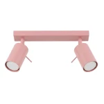 Różowa lampa sufitowa ruchoma listwa 2xGU10 plafon RING 2 spot