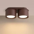 LAMPAMI - mały plafon sufitowy brązowy, lampa sufitowa podwójna, lampa do salonu, lampa do kuchni, lampa do korytarza, tuby sufitowe plafon MODO 2 brązowy sollux